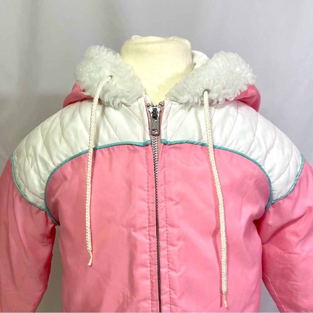 Girl’s Sears Vintage 80’s Pink Kitty Coat 3T 4T Winter Cat Jacket - Picture 4 of 10